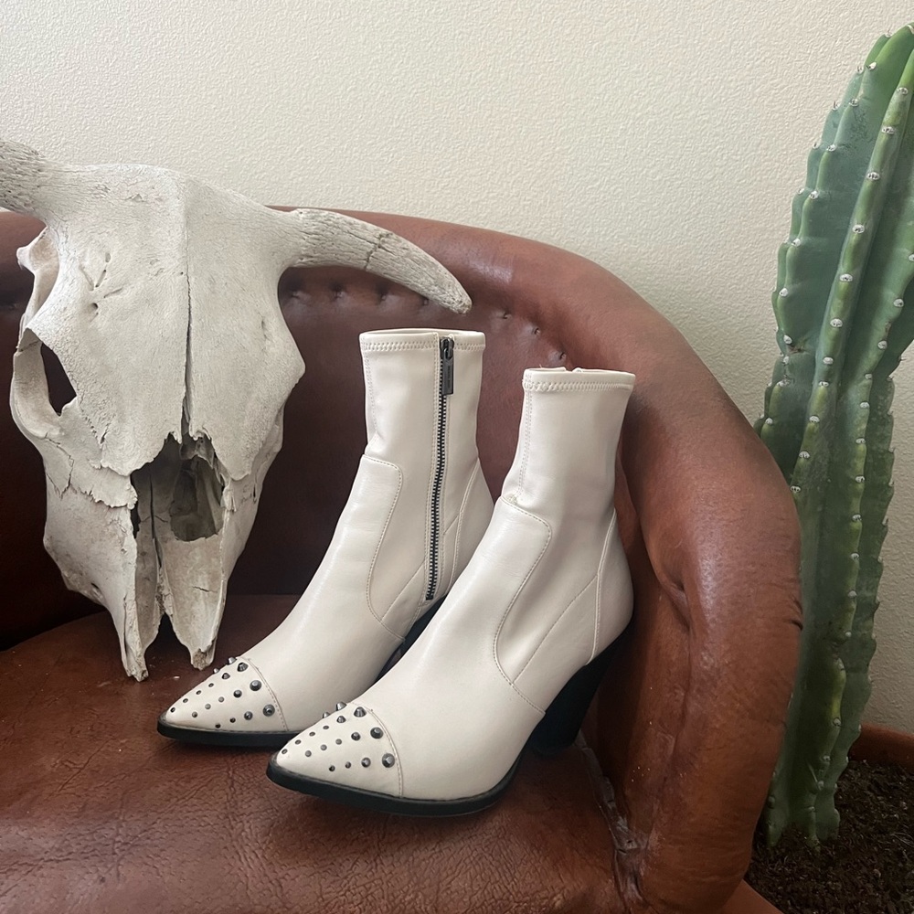 Michael Kors Studded cream Ankle Boots